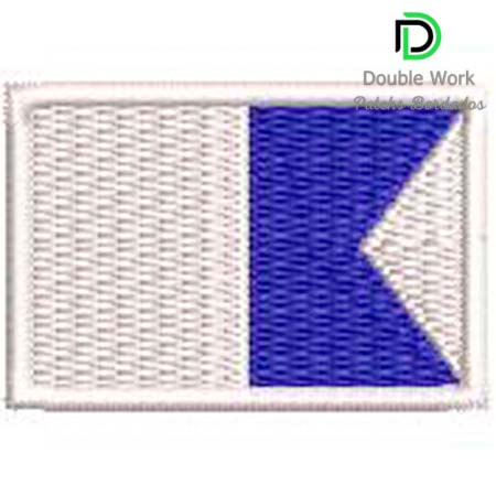 Patch Bordado Bandeira Alfa de Mergulho 3x4,5 cm Cód.4080