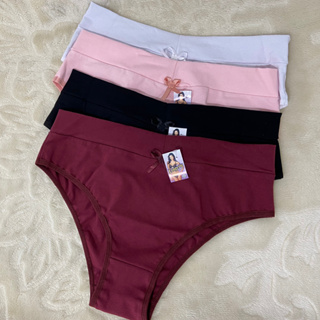 KIT 5 Calçola Cotton Conforto Cintura Alta Algodão Senhora Pos Parto Revenda em Oferta na Shopee