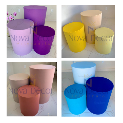 trio capas mesas cilindros 3 tons festa decoração em Oferta na Shopee