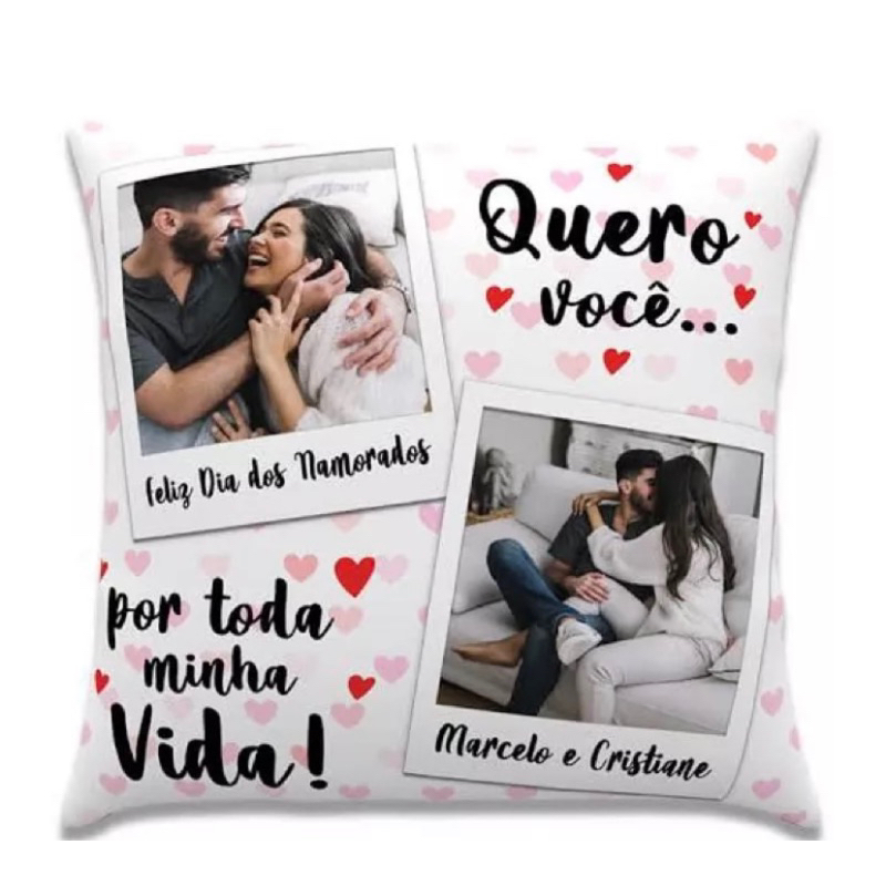 Almofada Personalizada Namorados Com Suas Fotos em Oferta na Shopee
