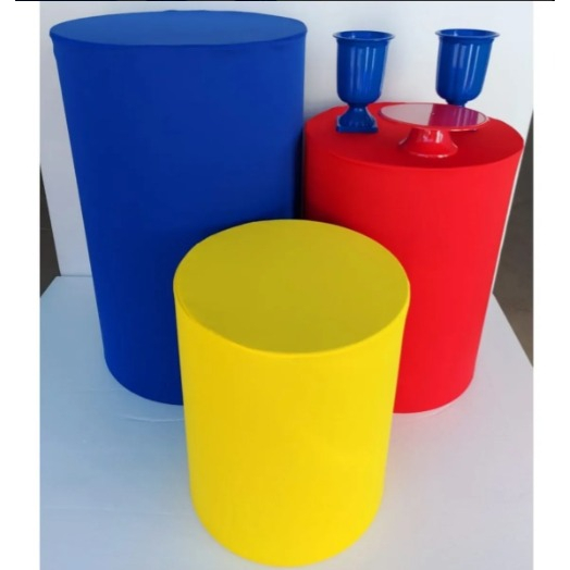 TRIO DE CAPAS PARA MESA CILINDRO FESTA CORES A SUA ESCOLHA