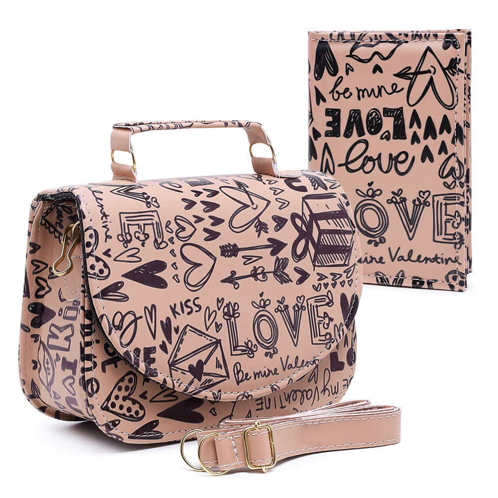 Kit Bolsa Luxo com Carteira Feminina Pequena com Alça Removível