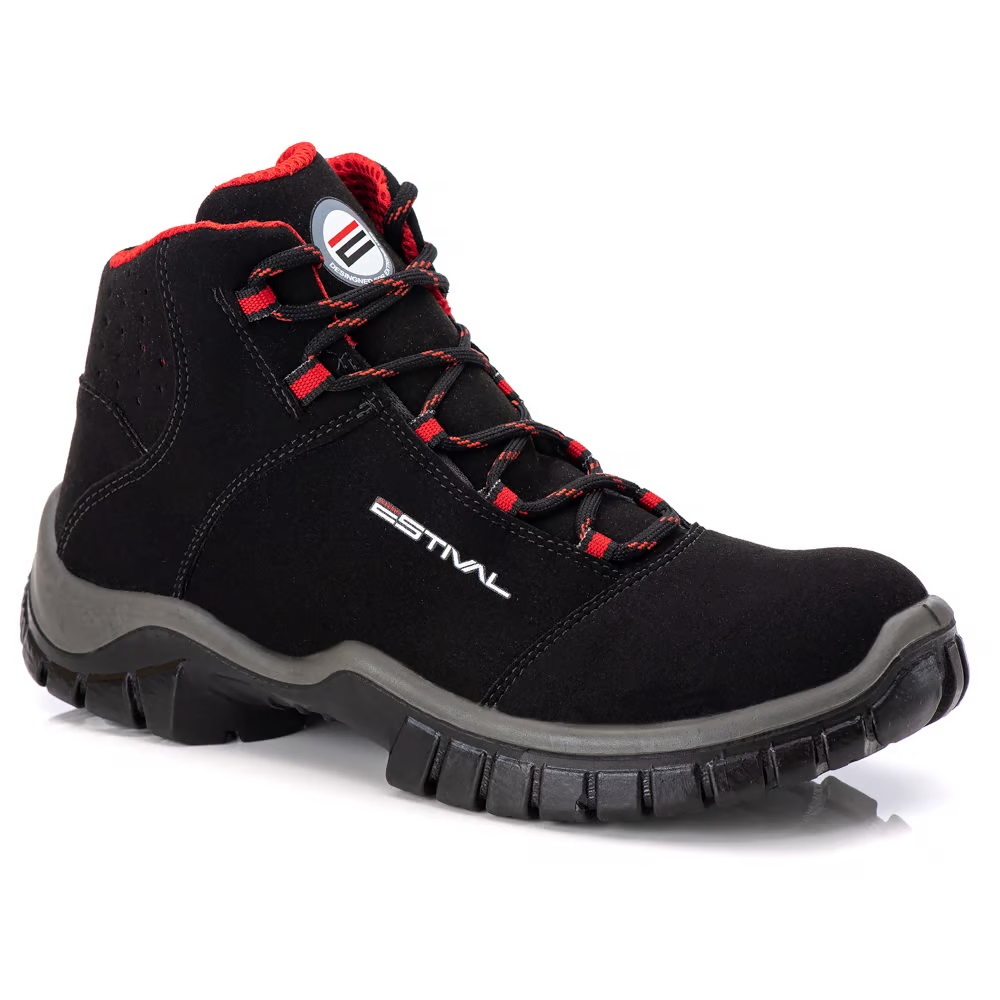 Botina de Segurança Estival Preto/Vermelho EN1007 CA 28543