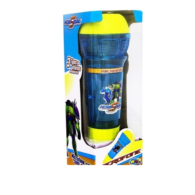 Brinquedo Microfone Infantil Musical Hero Squad Wellmix 3 efeitos luminosos - Hero Squad