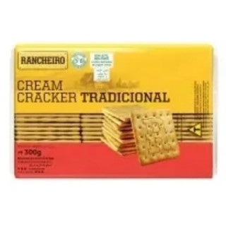 KIT COM 4 - Biscoito Cream Cracker Rancheiro 300g Zero Leite/Zero Lactose.