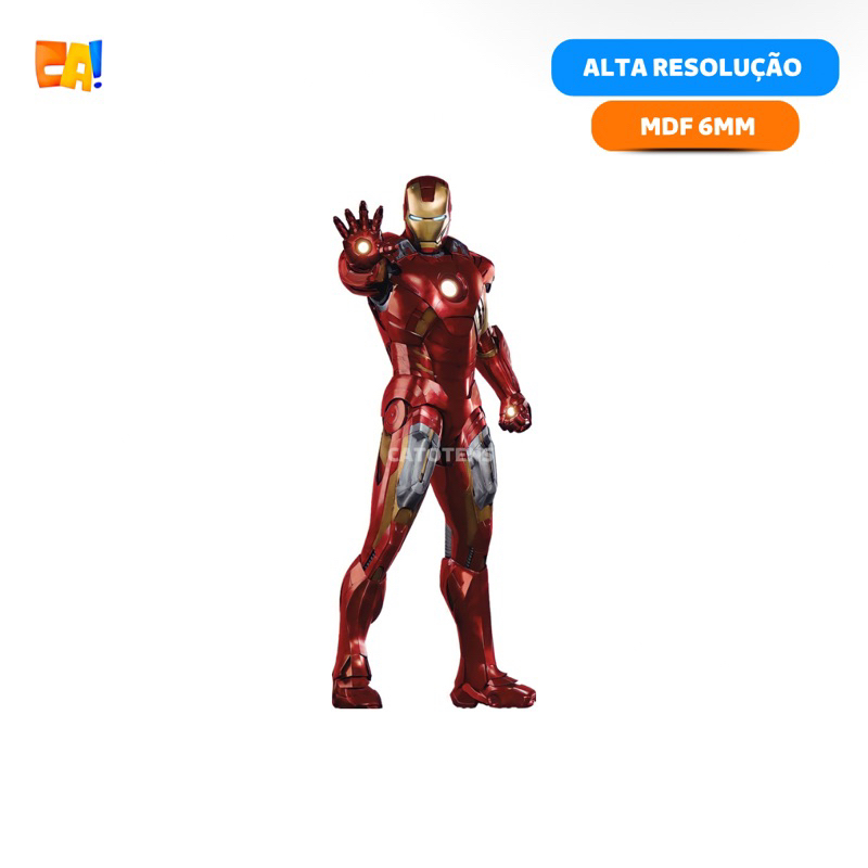 Display de chão MDF Homem de Ferro com pé - 60cm / 70cm / 80cm / 90cm / 95cm - Vingadores / Super Herói catotens