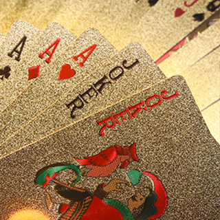 Conjunto Baralho Cartão De Jogo Dourado 24k Prova D'água Promoção em Oferta na Shopee