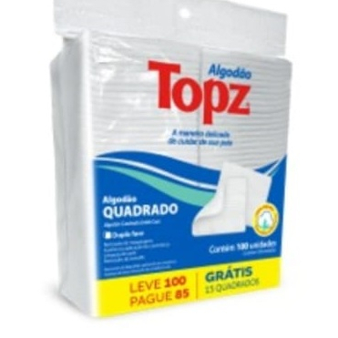 Quadrado de algodão dupla face TOPZ remoção esmalte limpeza de pele remoção de maquiagem 100% algodão Cremer Leve 100 pague 85 zip-lock