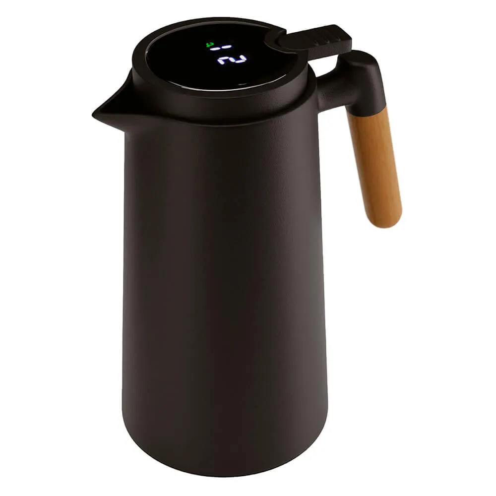 Garrafa Térmica Com Termômetro Digital Preta 1l - Lyor - Home & Living