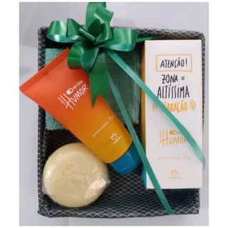 kit barbear, gel, pós barba e espumante presente Natura e avon