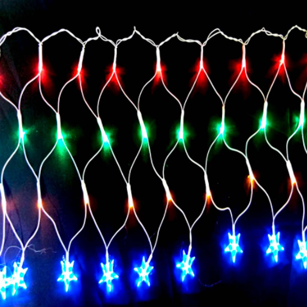 Rede Estrela 120 Led 8 Funções 3M 110 / 220V Fio Branco para decoração do ambiente