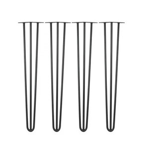 Kit Com 4 Pés De Ferro Para Mesa Banco 40cm Haipin Legs