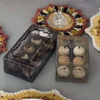 Caixa para 6 Brigadeiros com Berço, 10 unidades, 11.5x8x5 cm, de Acetato, Caixa para Doces, Embala Cristal