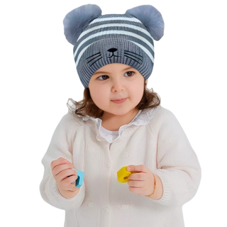 Gorro Infantil Unissex Touca Forrada Pelúcia com Pompom Outono Inverno Várias Cores Tamanho Único em Oferta na Shopee