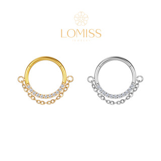 Piercing Septo Rook Conch Nariz Argola Aço Cirúrgico PVD Segmento Articulado Zircônia Lateral Corrente em Oferta na Shopee