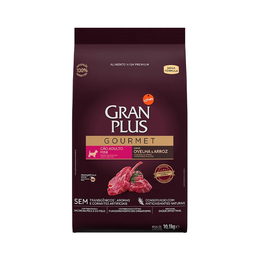 Ração GranPlus Gourmet cães Adultos de Porte Mini Ovelha e Arroz 10,1KG em Oferta na Shopee