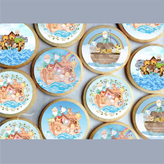 Papel arroz CORTADO para Pirulito ou Cupcake, Biscoito ou Bolacha de 5cm com 20 imagens por kit - Tema Arca de Noé em Oferta na Shopee
