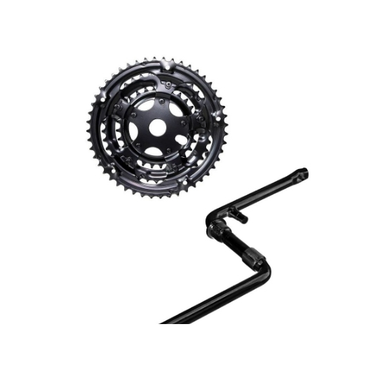 Kit Transmissão Marcha Coroa Tripla com Pedivela Monobloco Bicicleta Bike Aro 24 26