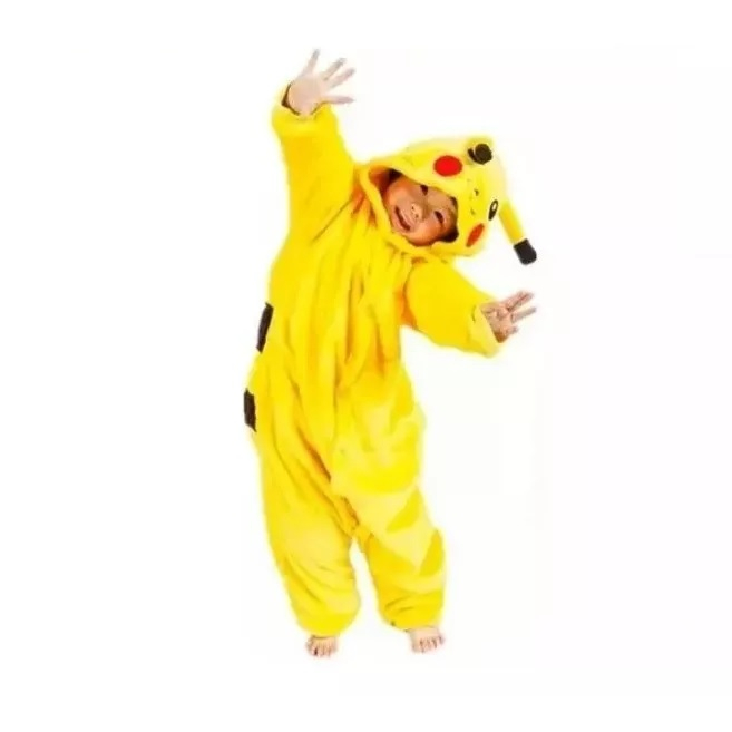 Kigurumi Pijama Pikachu Adulto e Infantil - Macio e Confortável em Oferta na Shopee
