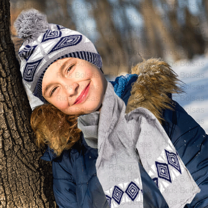 Touca e Cachecol Infantil Gorro Para CriançaMenino e Menina Ref.0230