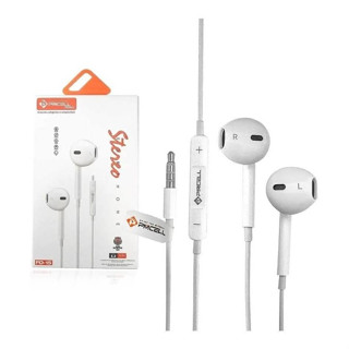 Fone De Ouvido Stereo PMCELL Slim C/ Microfone Intra Auricular Earphone  Branco P2 -  Fo-15
