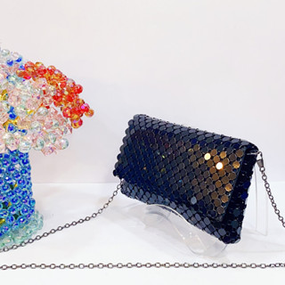 Bolsa Clutch Festa folha de alumínio Prata Dourada Preta Casamentos Baladas WT158-1