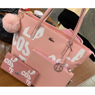 kit completo bolsa + carteira e nescessarie Lacoste feminina