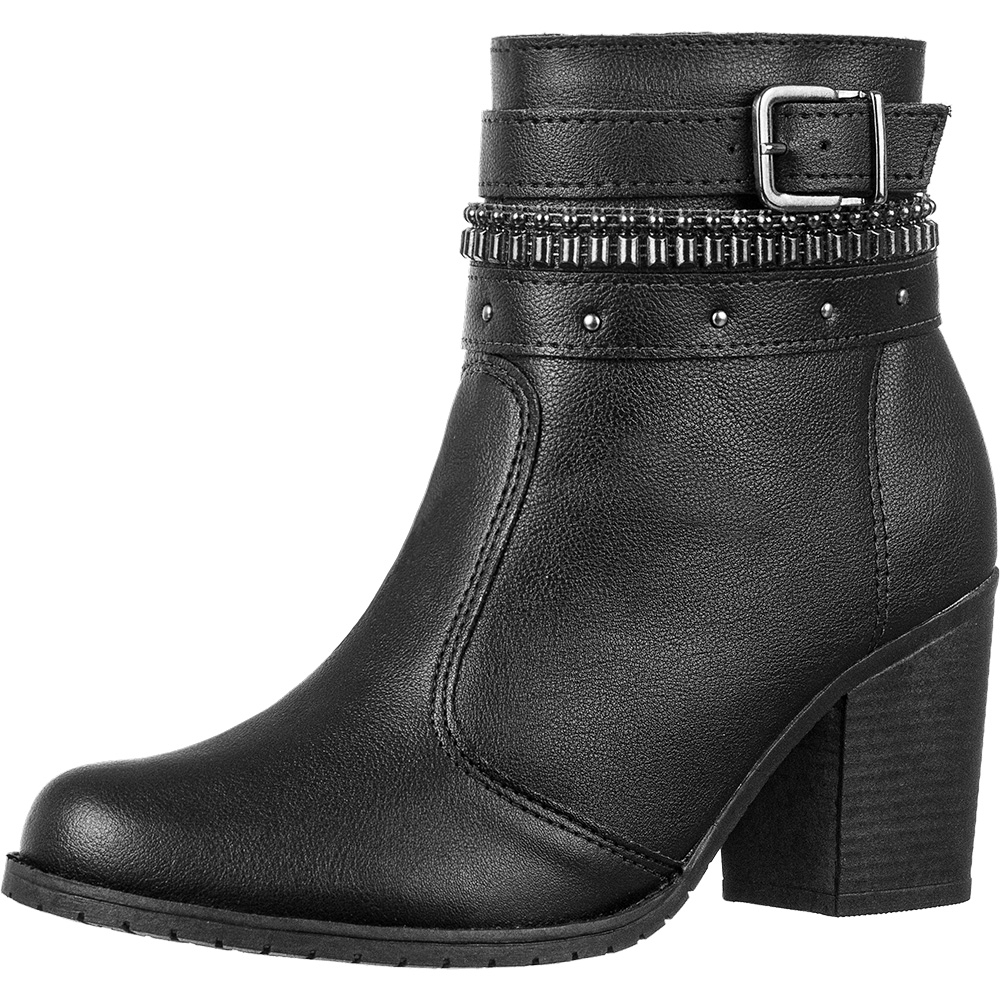 Bota Montaria Feminina GiGiL Cano Curto Feminina Salto Alto Grosso Confortável Moda Blogueria - Women Shoes