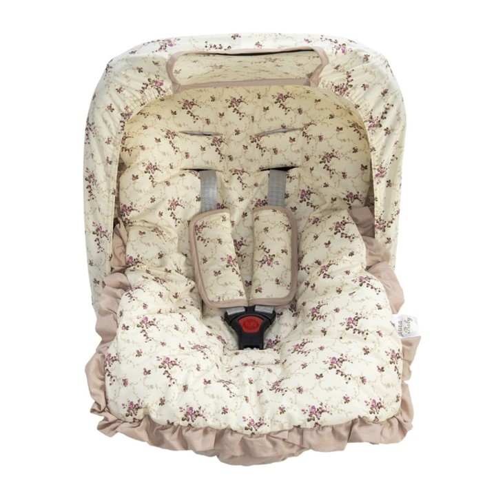 Kit Bebê Conforto, Menina, Várias Estampas, 4 Peças, Capa, Protetor de Cinto, Capota