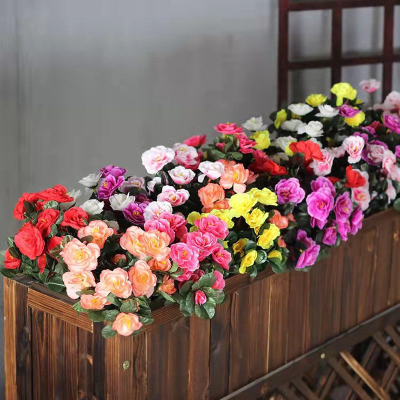 Buquê De Azaleia Com Folhagem Flor Artificial Para Decoração — imagem 2 de 2