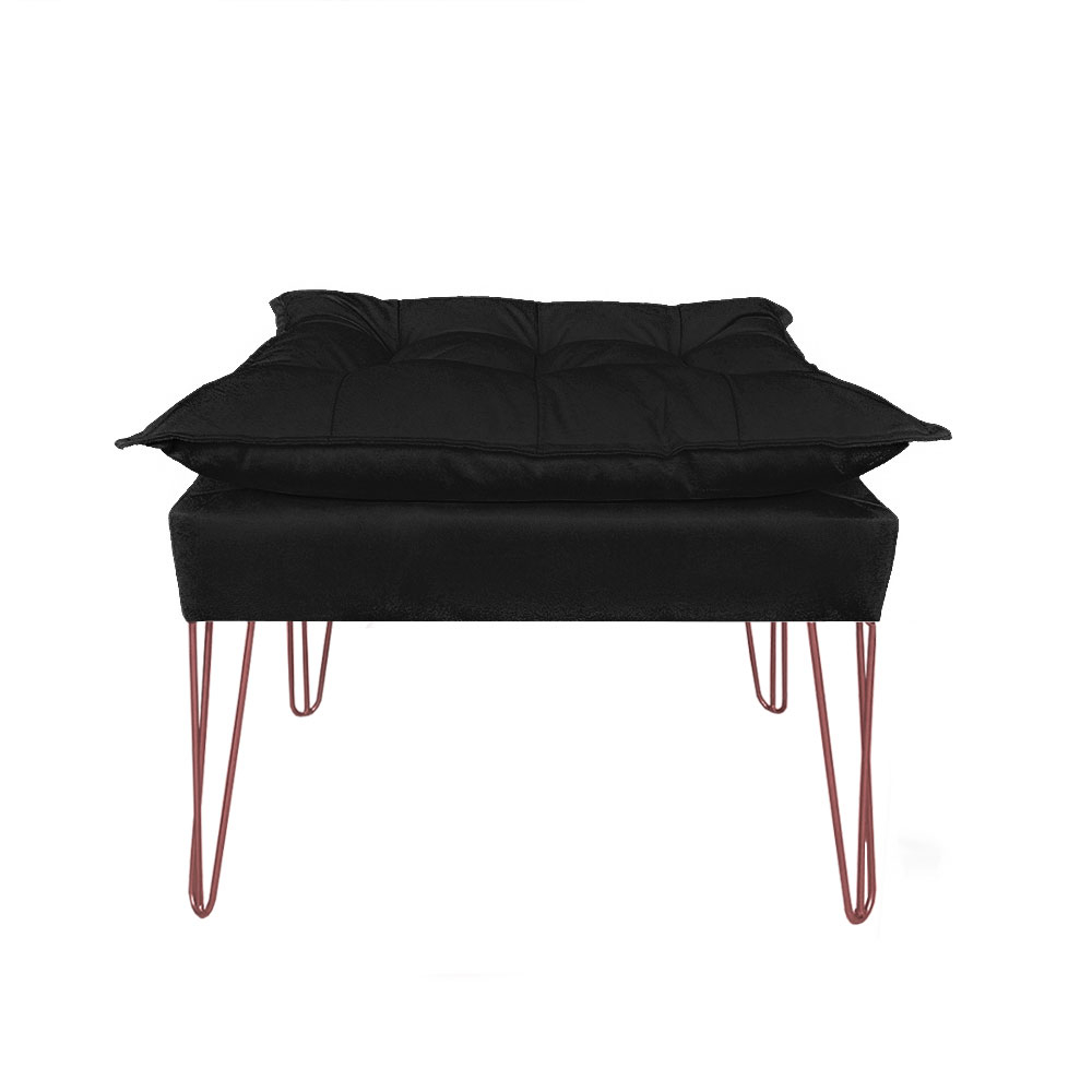 Puf Puff Banqueta Opalla Suede Varias Cores Pés Aramados