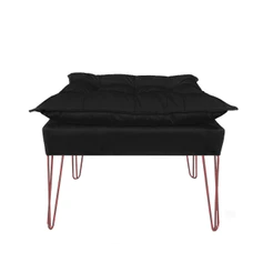 Puf Puff Banqueta Opalla Suede Varias Cores Pés Aramados