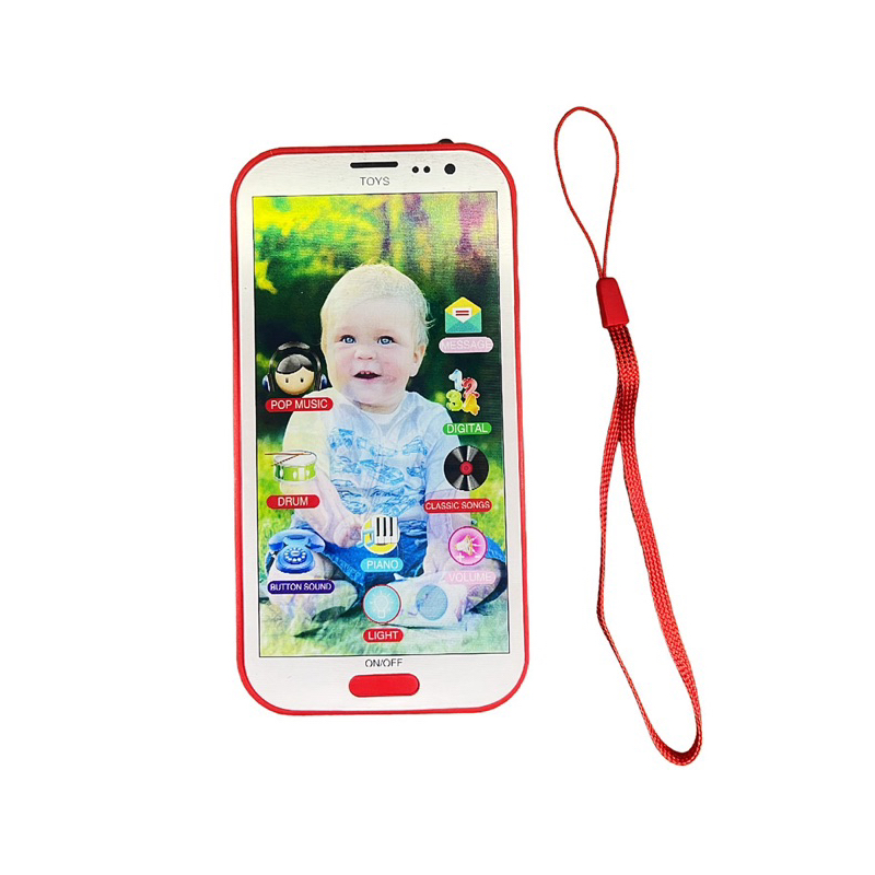Brinquedo celular infantil musical com imagem 3D Smartphone para crianças  com luz e som tem um cordão de segurança