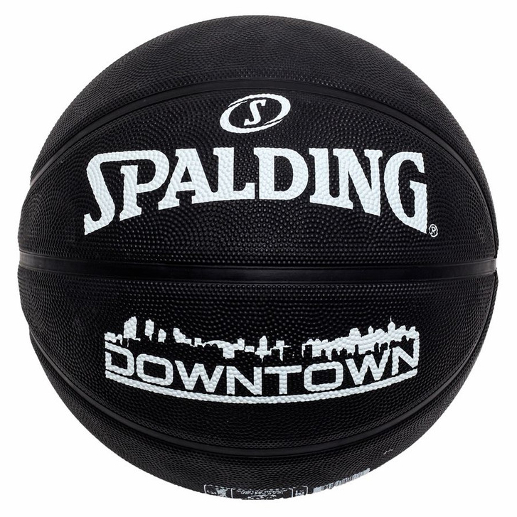 Bola de Basquete Spalding Downtown Black Tamanho 7 Oficial Preta Original