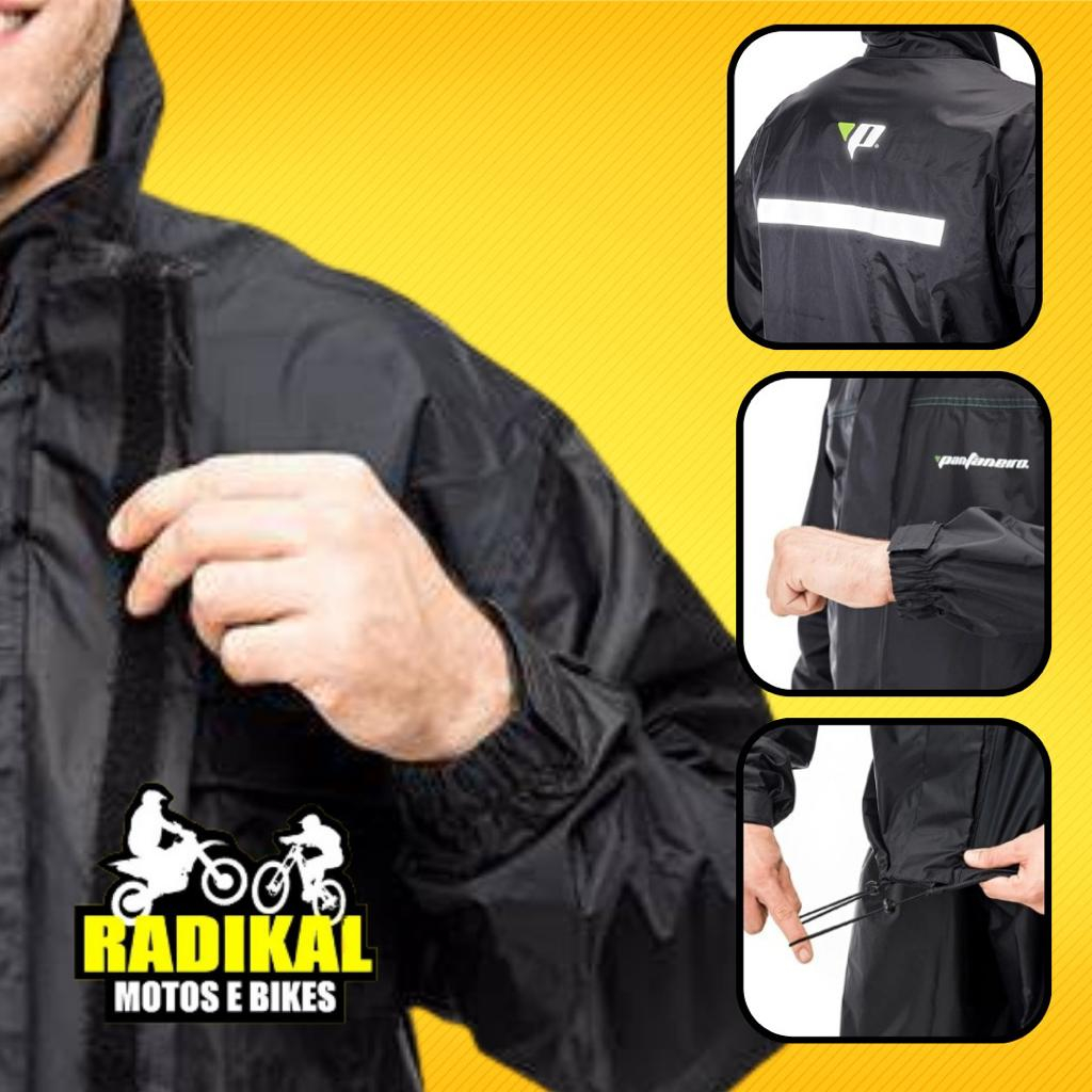 Capa Roupa De Chuva Nylon Pantaneiro Gola 1000 Preta