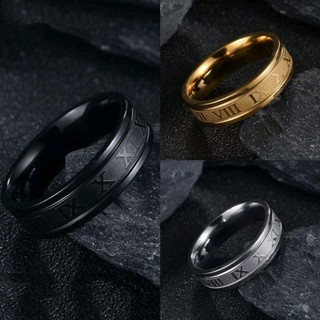 Anel Masculino aço inoxidável detalhe numeros romanos em Oferta na Shopee