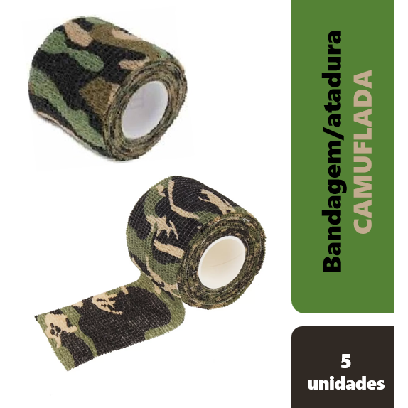 5 Fitas Bandagem Tatico Proteção Camuflado Hoppner