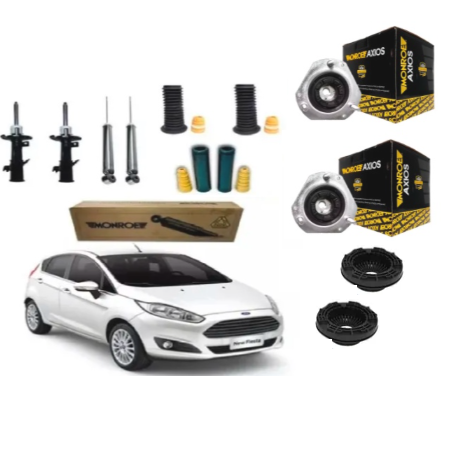 Kit 4 Amortecedor Monroe + Kit + Coxim Axios C/ rolamento New Fiesta 2010 até 2019 em Oferta na Shopee
