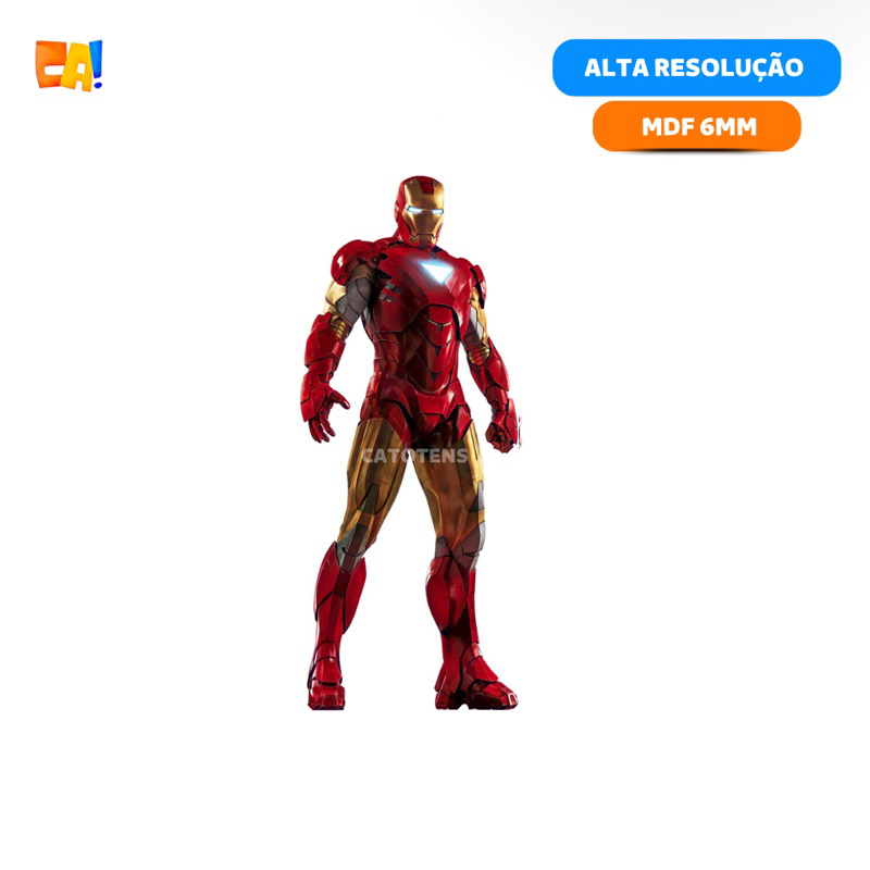 Display de chão MDF Homem de Ferro 60cm / 70cm / 80cm / 90cm / 95cm - Totem de chão Homem de Ferro com pé invisível catotens