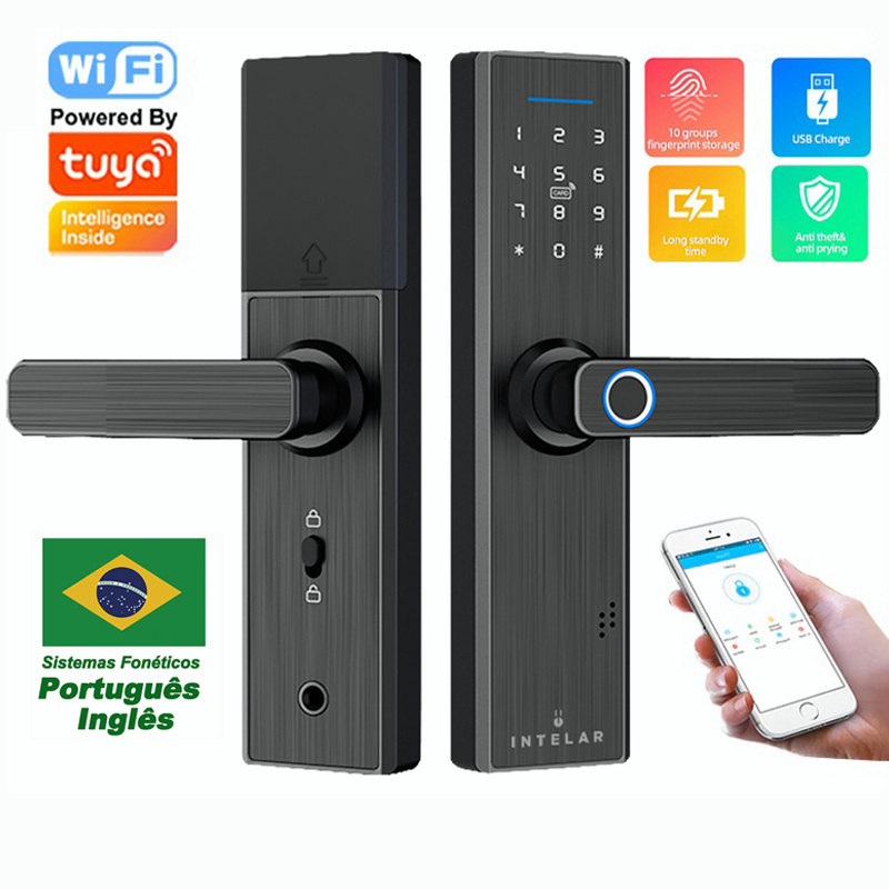 Tuya APP WIFI Fechadura Digital de Sobrepor, Fechadura Eletronica Fechaduras Digital de Em...