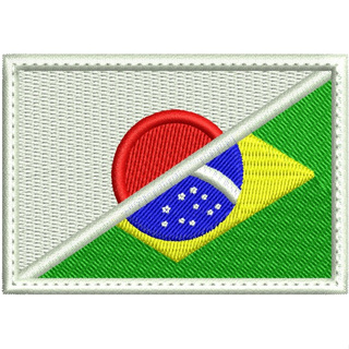 Patch bandeira Japão Brasil com carrapicho, para costurar ou termocolante. em Oferta na Shopee