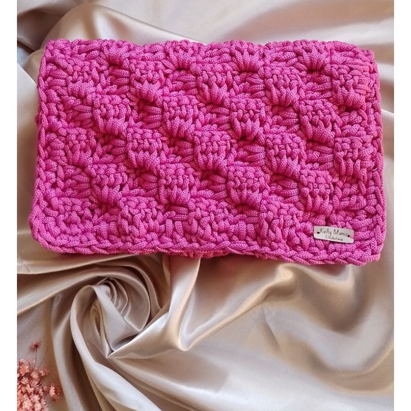Clutch para festas /Bolsa de mão/Clutch de crochê/Fio Poliéster