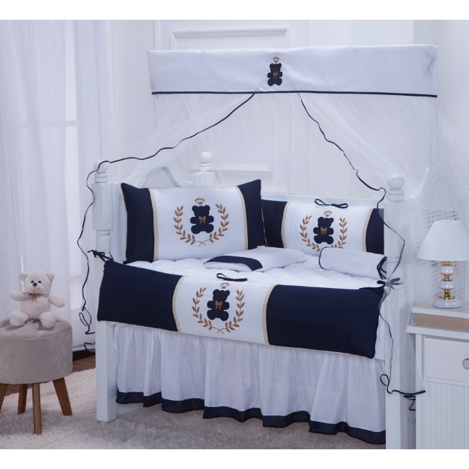 Kit Berço Americano Urso Menino E Menina 9 Peças Com Saia em Oferta na Shopee