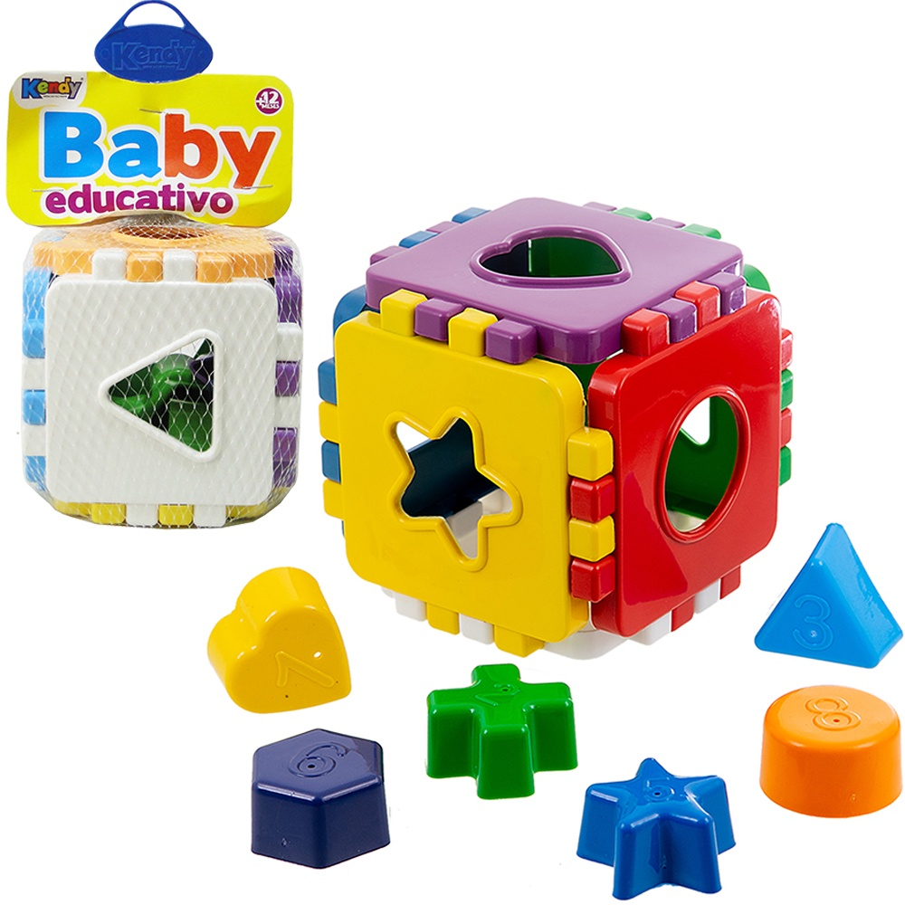 Cubo Didático Educativo Bloco Peças Encaixar Brinquedo Infantil Divertido Colorido Pedagógico para Criança