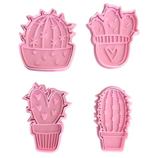 Kit Cortador de Biscoito Pasta Americana Biscuit 4 Cactus CT10186