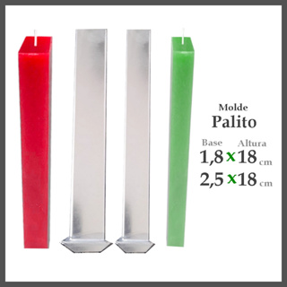 2 Moldes P/ Velas Palito Quadrada 1,8 x 18 + 2,5 x 18 cm em Oferta na Shopee