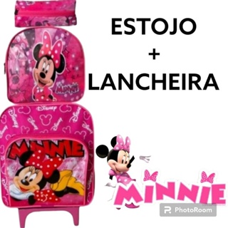 kit Mochila infantil de Rodinha da mini / Minnie mouse menina + estojo + lancheira escolar em Oferta na Shopee