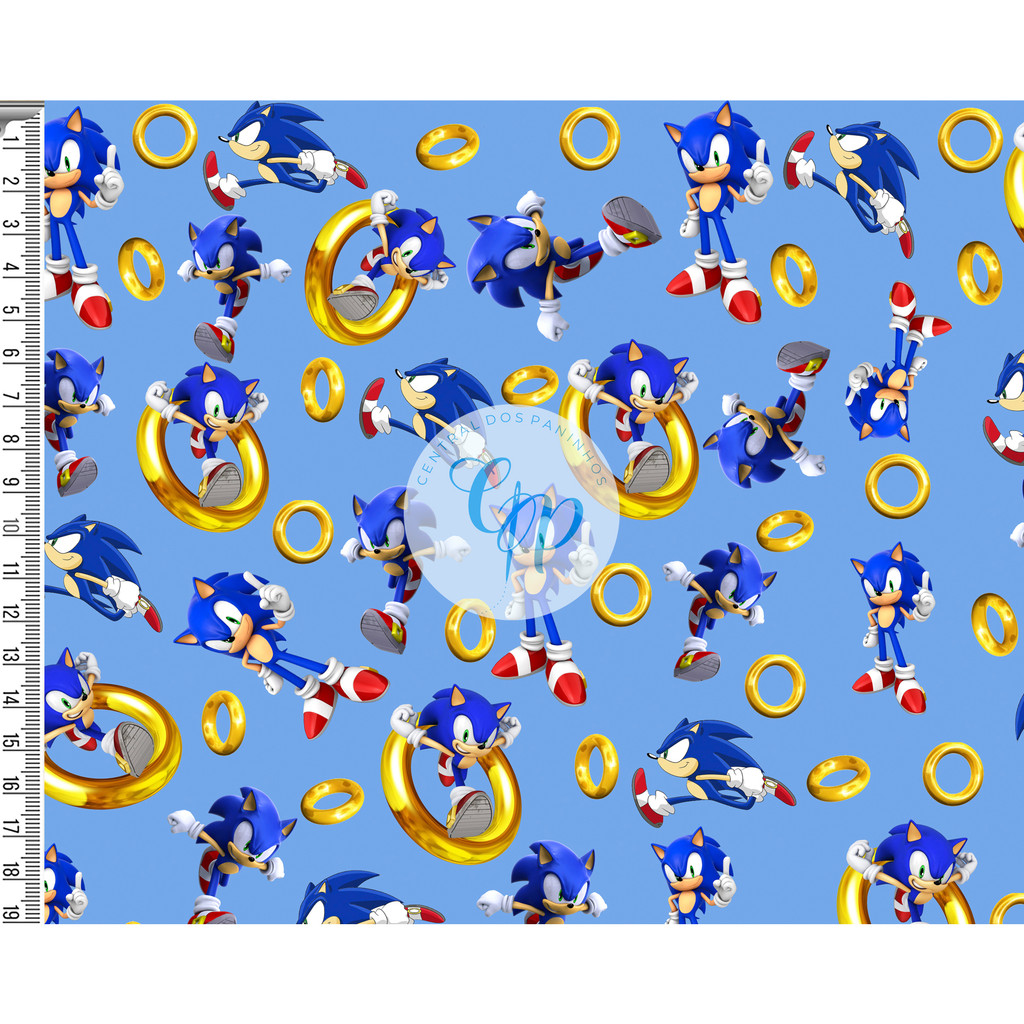 Tecido tricoline, microfibra ou gabardine - Anel do sonic - 0.50cm