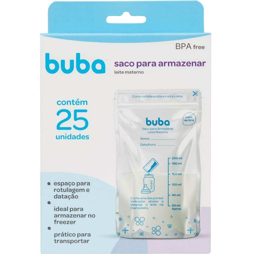 Saco para Armazenar Leite Materno com 25 Unidades Buba