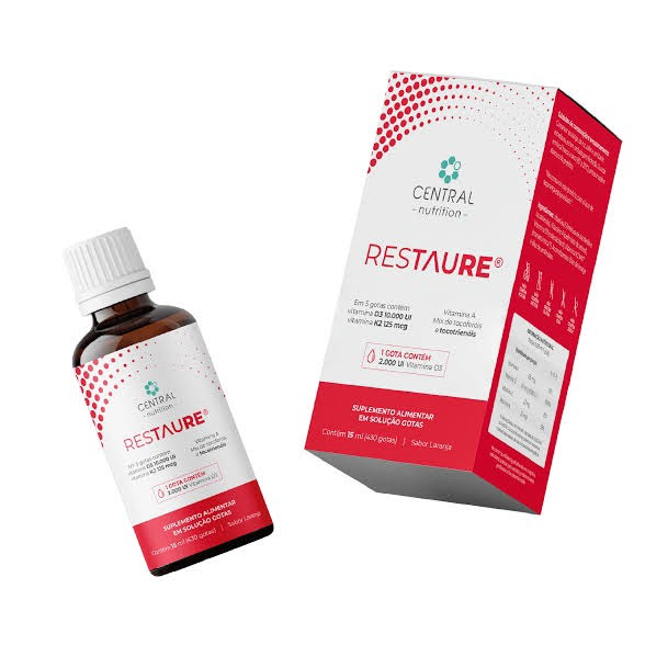 Restaure 15ml Central Nutrition - Lançamento- vitaminas lipossolúveis A,D3,E,K2